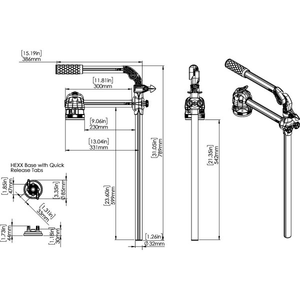 Perche pour sonde Hexx Live Pole 30 dimensions - N°4 - comptoirnautique.com