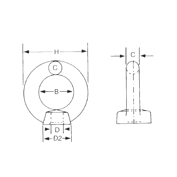 Dado a occhiello M6 in acciaio inox 316 - N°2 - comptoirnautique.com