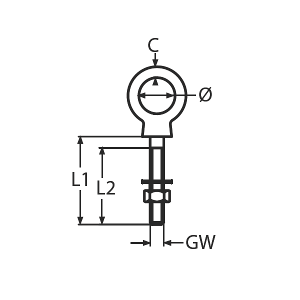 Golfare M8x80 mm in acciaio inox 316 - N°2 - comptoirnautique.com