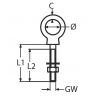 Golfare M8x80 mm in acciaio inox 316 - N°2 - comptoirnautique.com
