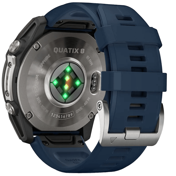 Capteurs montre connectée GPS Garmin Quatix 8 51 mm de dos - N°16 - comptoirnautique.com