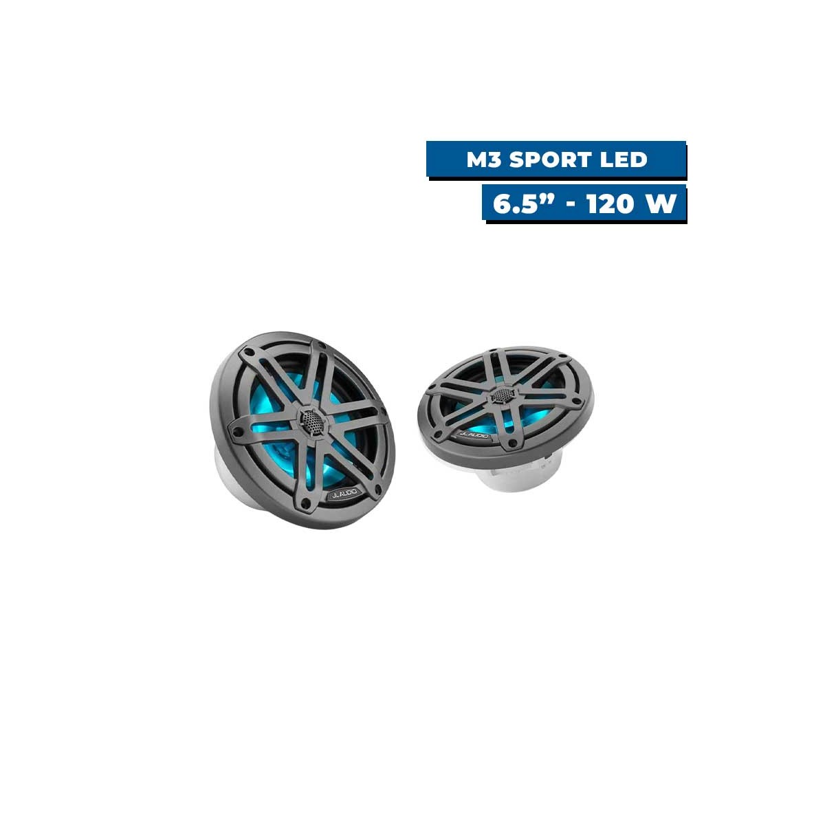 Haut-parleurs M3 Sport avec LED 6.5" - 120w gris