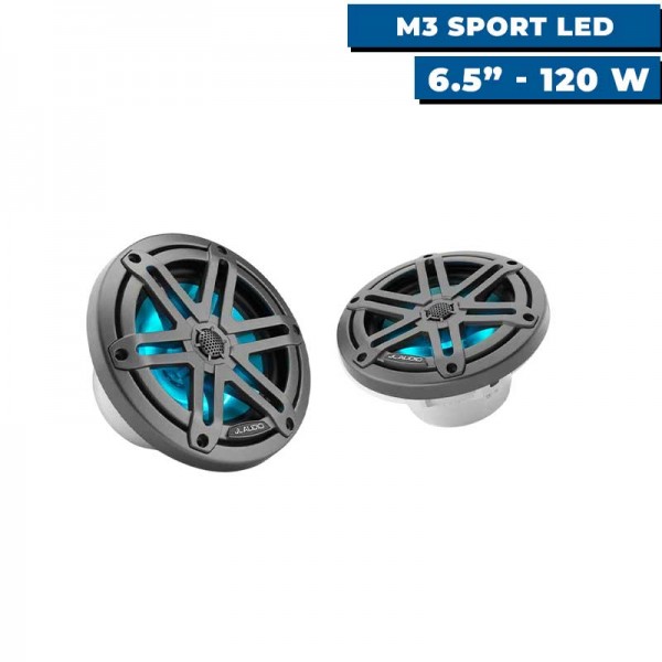 Haut-parleurs M3 Sport avec LED 6.5" - 120w gris - N°12 - comptoirnautique.com