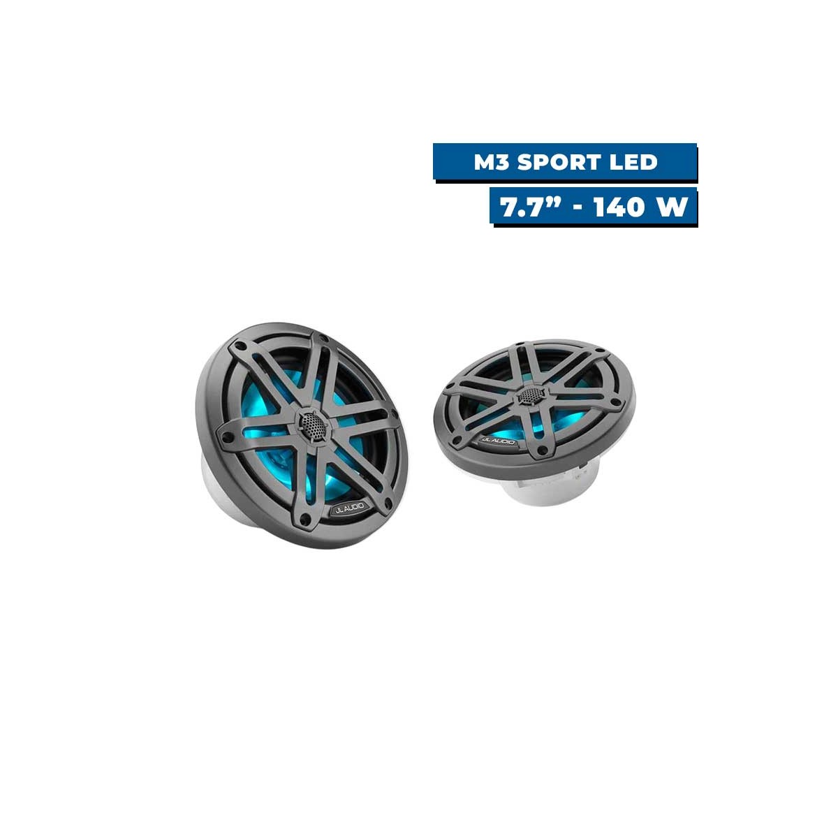 Haut-parleurs M3 Sport avec LED 7.7" - 140w gris