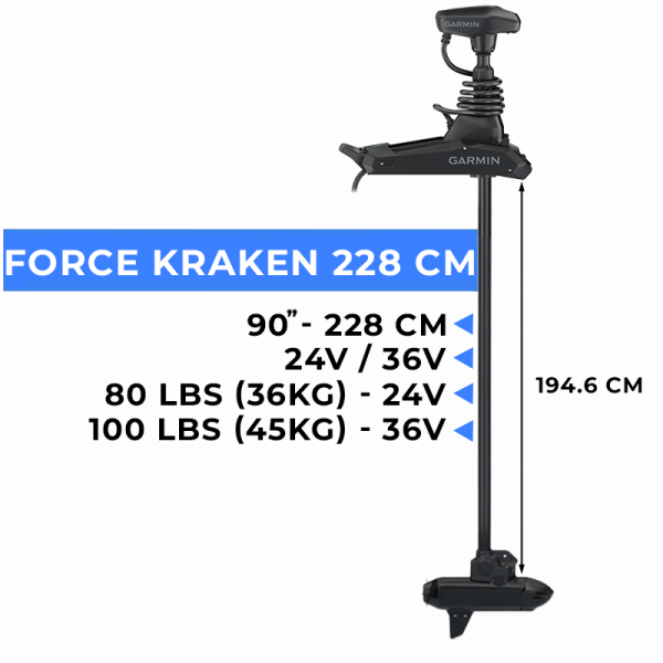 010-02573-20 - Moteur avant Garmin Force Kraken 90" (228 cm) pour 28.3 kg - N°5 - comptoirnautique.com