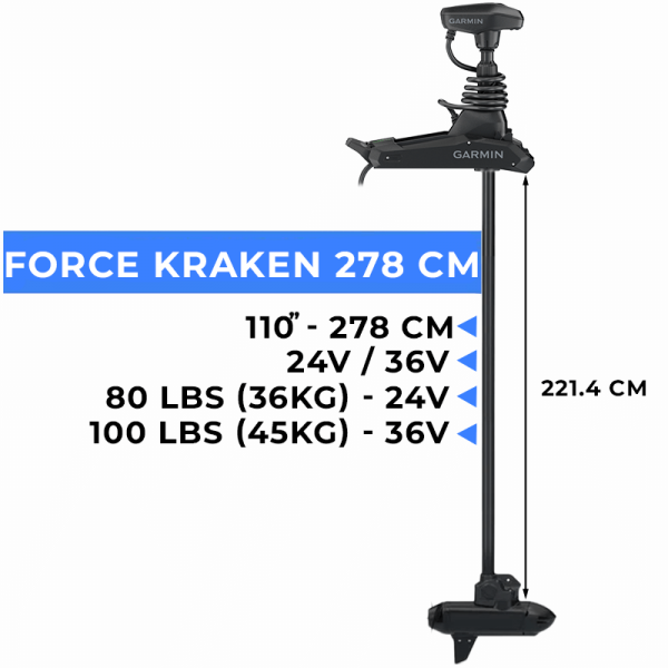 010-02573-40 - Moteur avant Garmin Force Kraken 110" (278 cm) pour 29.2 kg - N°6 - comptoirnautique.com