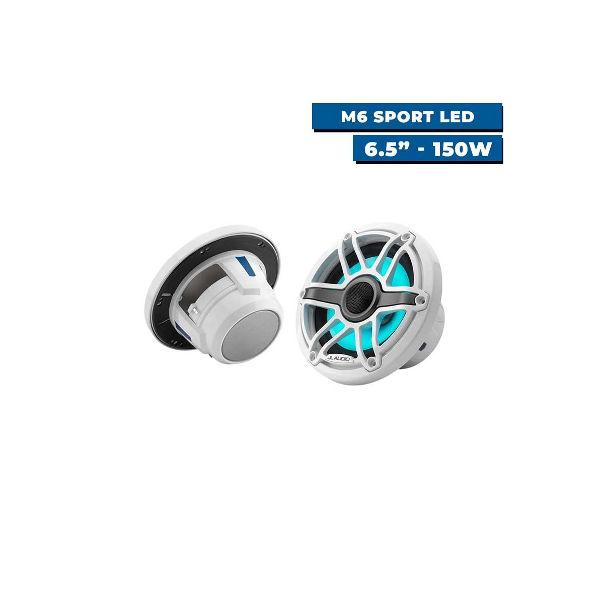 Haut-parleurs marine M6 Sport blanc avec LED 6.5"