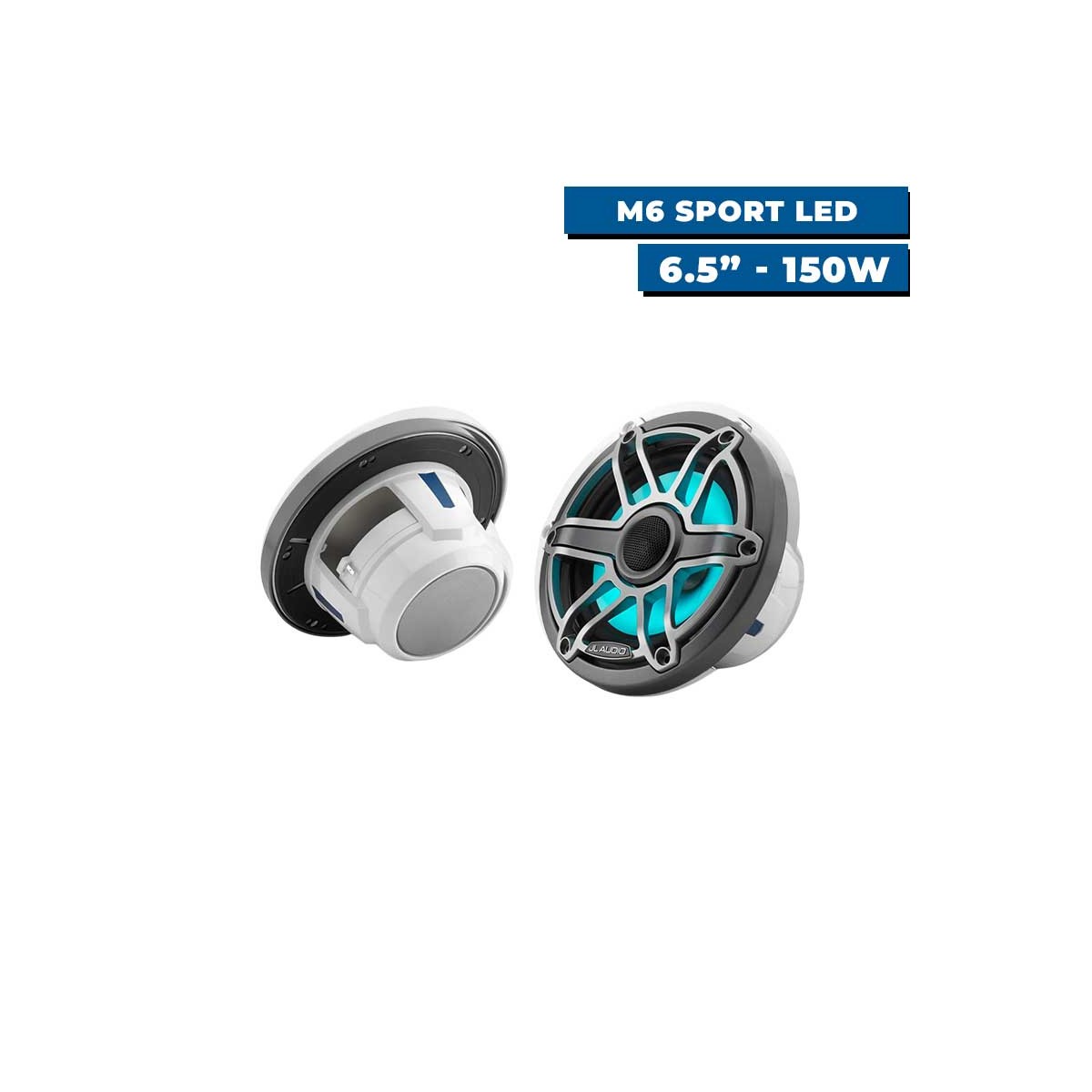 Haut-parleurs marine M6 Sport gris avec LED 6.5"