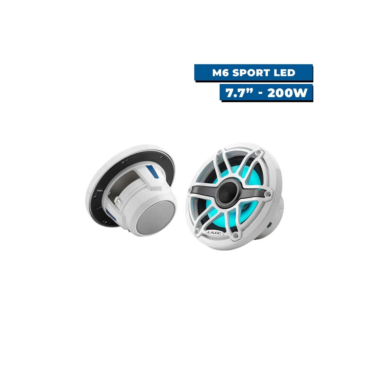 Haut-parleurs marine M6 Sport blanc avec LED 7.7"