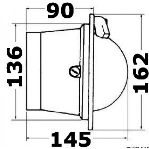 Brújula RIVIERA Pegasus de 4" blanca/roja - N°2 - comptoirnautique.com