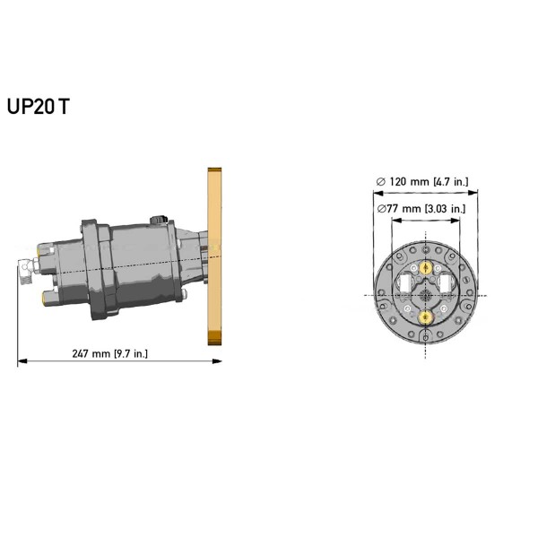 Pompa frontale inclinabile UP20T - N°3 - comptoirnautique.com