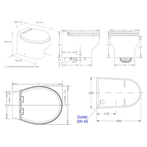 WC électrique Silence Plus 2G Short dimensions - N°6 - comptoirnautique.com