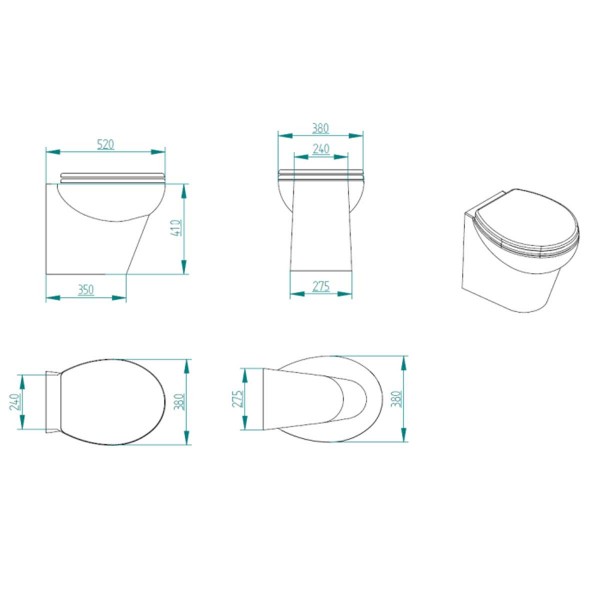 WC à broyeur STILO Plus dimensions - N°7 - comptoirnautique.com