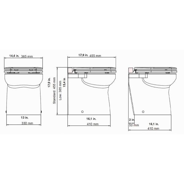 WC électrique Silent Luxury High 24 V - N°4 - comptoirnautique.com