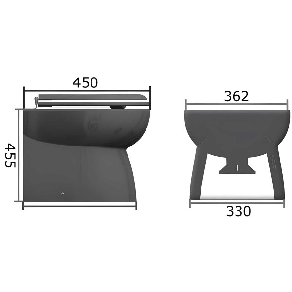 WC électrique Luxury High 24V dimensions - N°2 - comptoirnautique.com