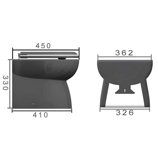 WC électrique Luxury Low 24V dimensions - N°2 - comptoirnautique.com
