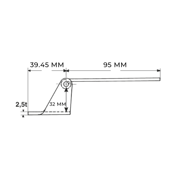 Bisagra desplazada de gran resistencia L46.5mm - N°2 - comptoirnautique.com