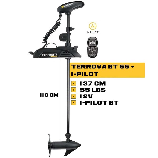 Moteur avant Minn Kota Terrova BT sans pédale + I-Pilot  55 Lbs-137 cm-12V - N°9 - comptoirnautique.com
