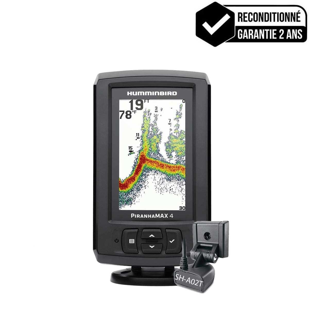 Sondeur Piranha Max4 + sonde tableau arrière - Reconditionné