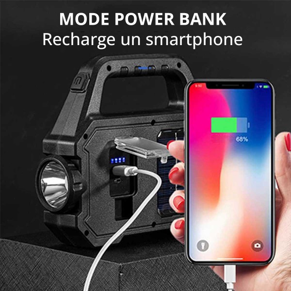 Lampe torche projecteur recharge solaire - N°3 - comptoirnautique.com
