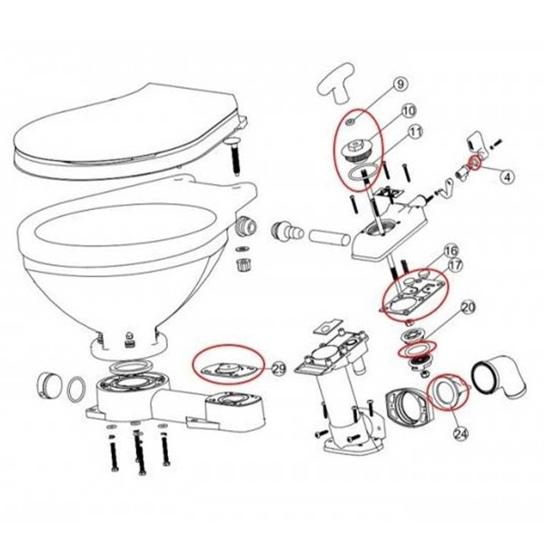 Kit A, Major Maintenance Kit für manuelle Toiletten LT-0 & LT-1 - N°2 - comptoirnautique.com