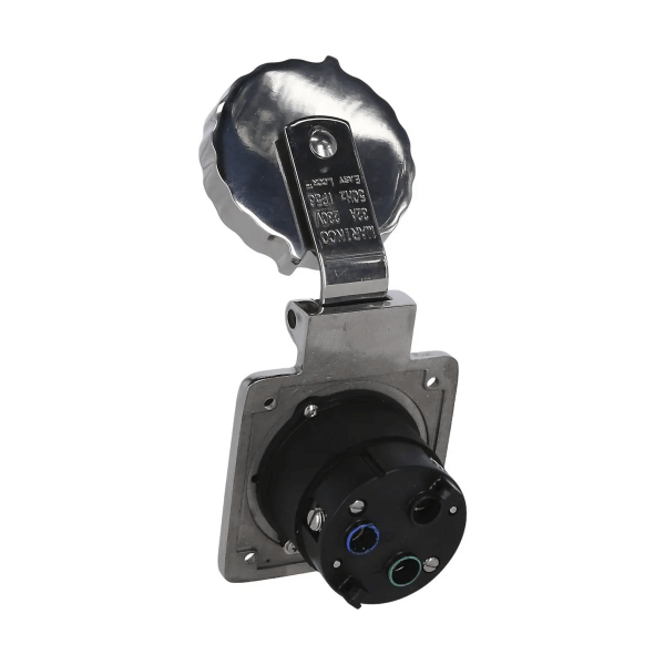 Spina impermeabile 32A/230V - acciaio inox - N°2 - comptoirnautique.com