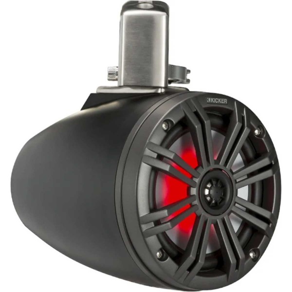 2 Lautsprecher mit 6.5''-Konus - KMTC 65W LED - Schwarz - Stangenmontage - N°9 - comptoirnautique.com