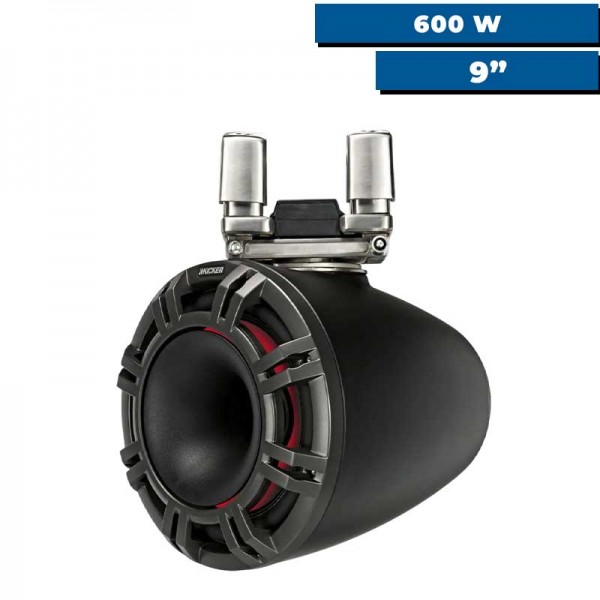 2 Lautsprecher mit 6.5''-Konus - KMTC 65W LED - Schwarz - Stangenmontage - N°5 - comptoirnautique.com