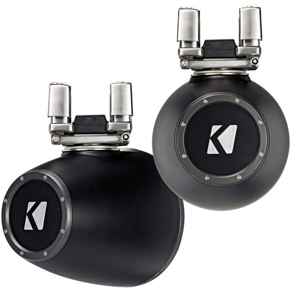 2 Lautsprecher mit 6.5''-Konus - KMTC 65W LED - Schwarz - Stangenmontage - N°40 - comptoirnautique.com
