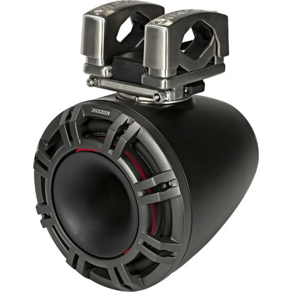 2 Lautsprecher mit 6.5''-Konus - KMTC 65W LED - Schwarz - Stangenmontage - N°45 - comptoirnautique.com
