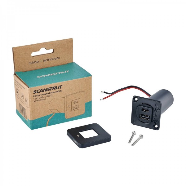 Cargador interior USB-A / USB-C - Negro - N°5 - comptoirnautique.com