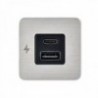 Cargador de interior USB-A / USB-C - Acero inoxidable