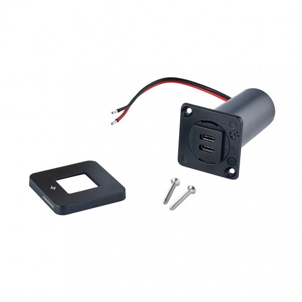 Ladegerät für Innenräume USB-C / USB-C - Schwarz - N°2 - comptoirnautique.com