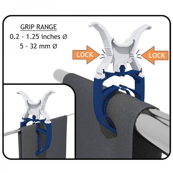 Set di 6 mollette per tubi o fustelle - Bianco / Blu - N°2 - comptoirnautique.com