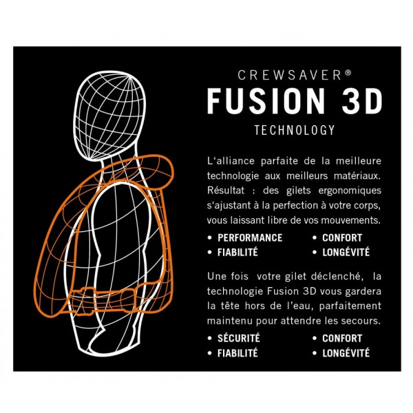 Chaleco salvavidas automático CrewFit 150N Junior con arnés - N°11 - comptoirnautique.com