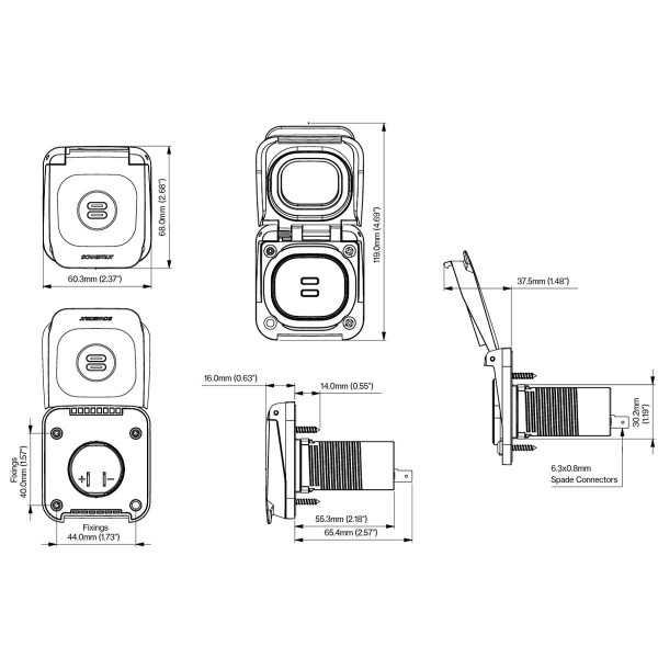 Doppelter USB-Anschluss-C Ventura Series - N°6 - comptoirnautique.com