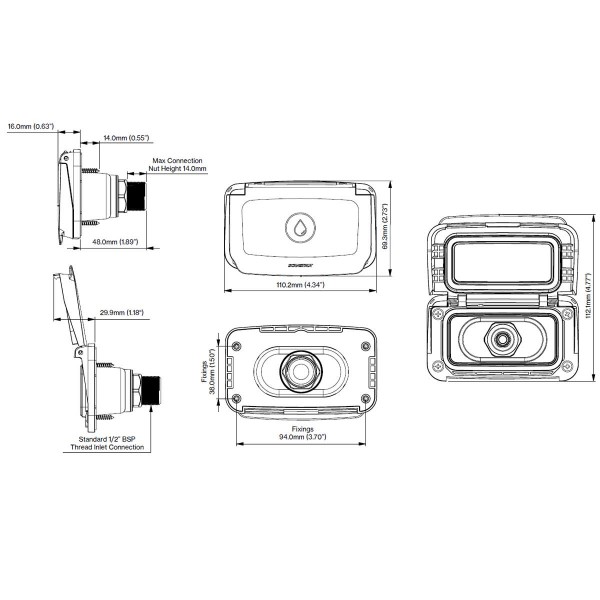Saída de água fria com kit de lavagem da Série Ventura - N°8 - comptoirnautique.com