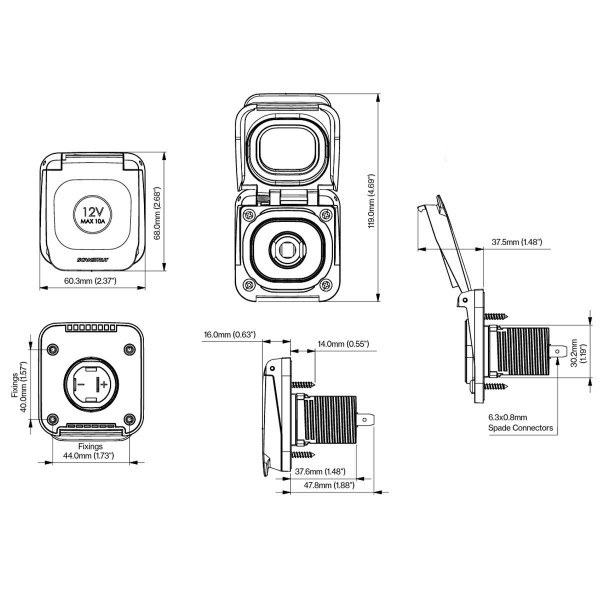 12V Ventura Series power socket - N°6 - comptoirnautique.com