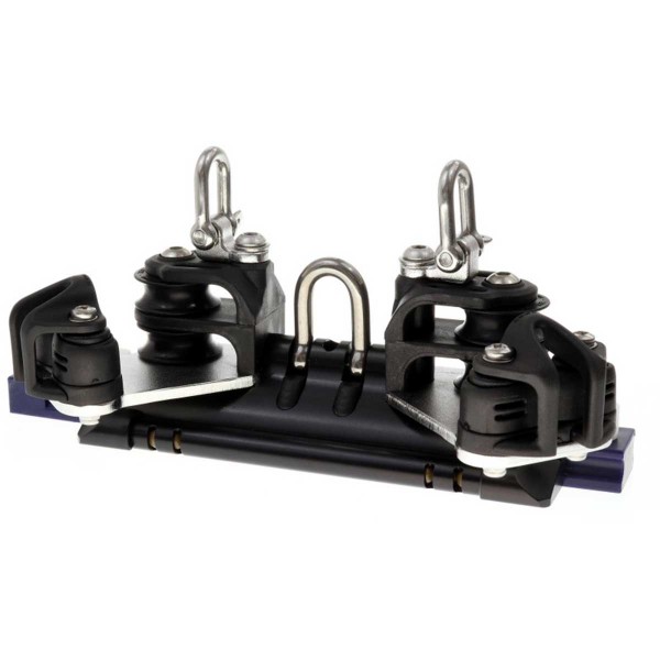 Chariot NTR à billes avec manille, réas doubles, ringots & taquets - N°4 - comptoirnautique.com