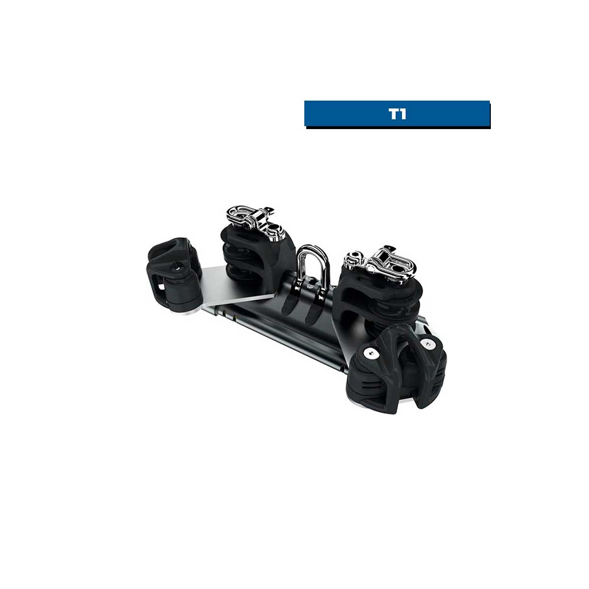 Chariot NTR à billes avec manille, réas doubles, ringots & taquets T1