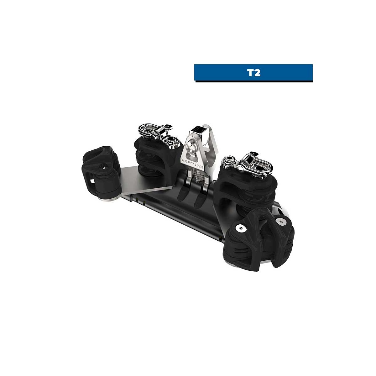 Chariot à billes T2 avec cardan, réas doubles, ringot & taquet