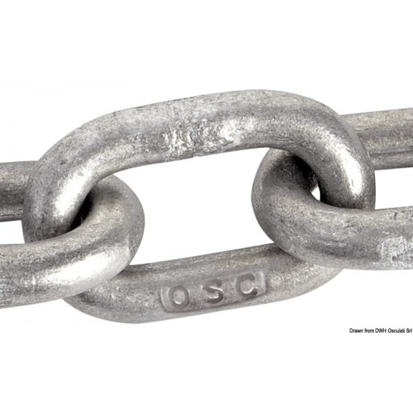 Hot-dip galvanized calibrated chain 70 10mm x 100mm DIN766 - N°4 - comptoirnautique.com