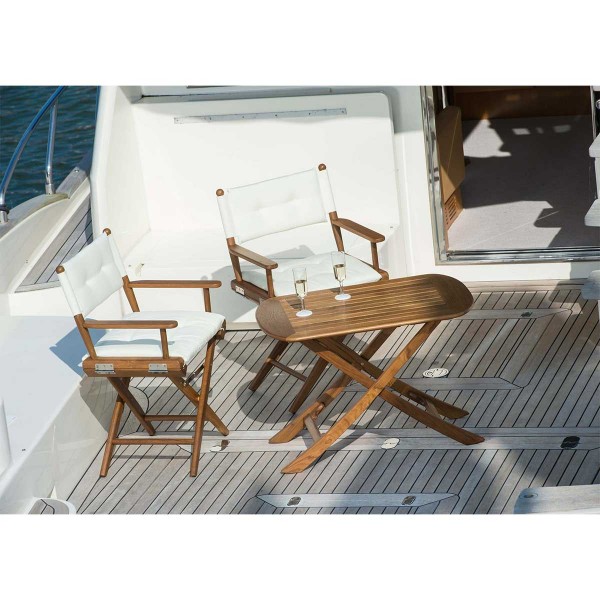 Deluxe cream upholstered director's chair - N°2 - comptoirnautique.com