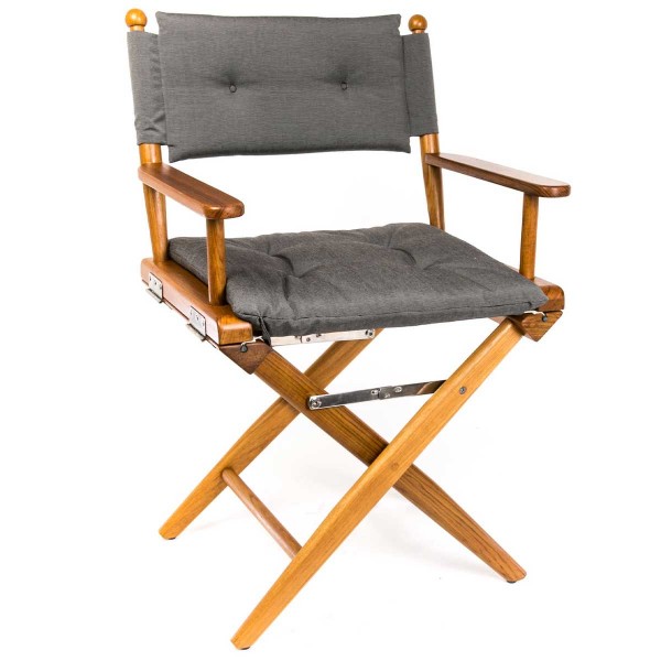 Stuhl Regisseur gepolstert grau deluxe - N°2 - comptoirnautique.com