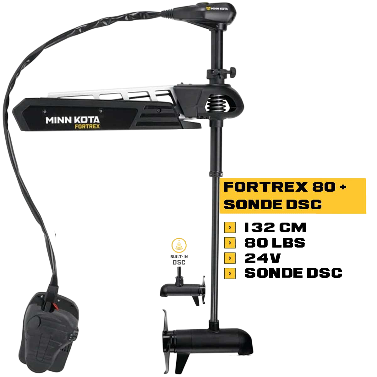 MK-1368668 - Moteur avant Minn Kota Fortrex 80 Lbs 24V 132 cm + sonde DSC avec pédale