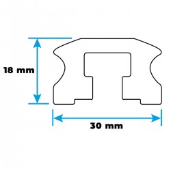 Rail non percé Ocean / NTR T2 dimensions