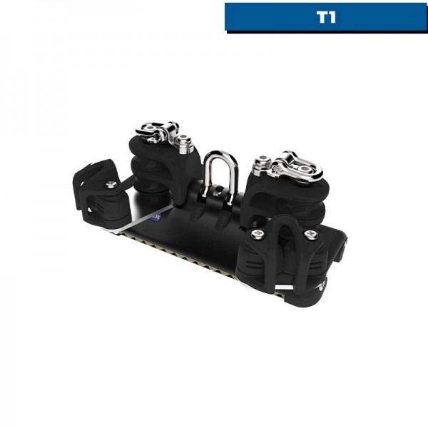 Carrello con cuscinetti a sfera HTX con grillo, doppia puleggia, ghiera e tacchetto - N°2 - comptoirnautique.com