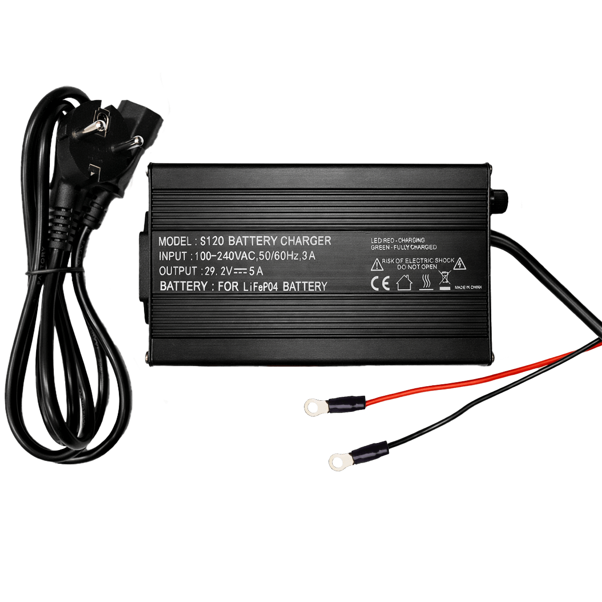 SH Lithium Chargeur lithium LifePo4 24V 5A cosses