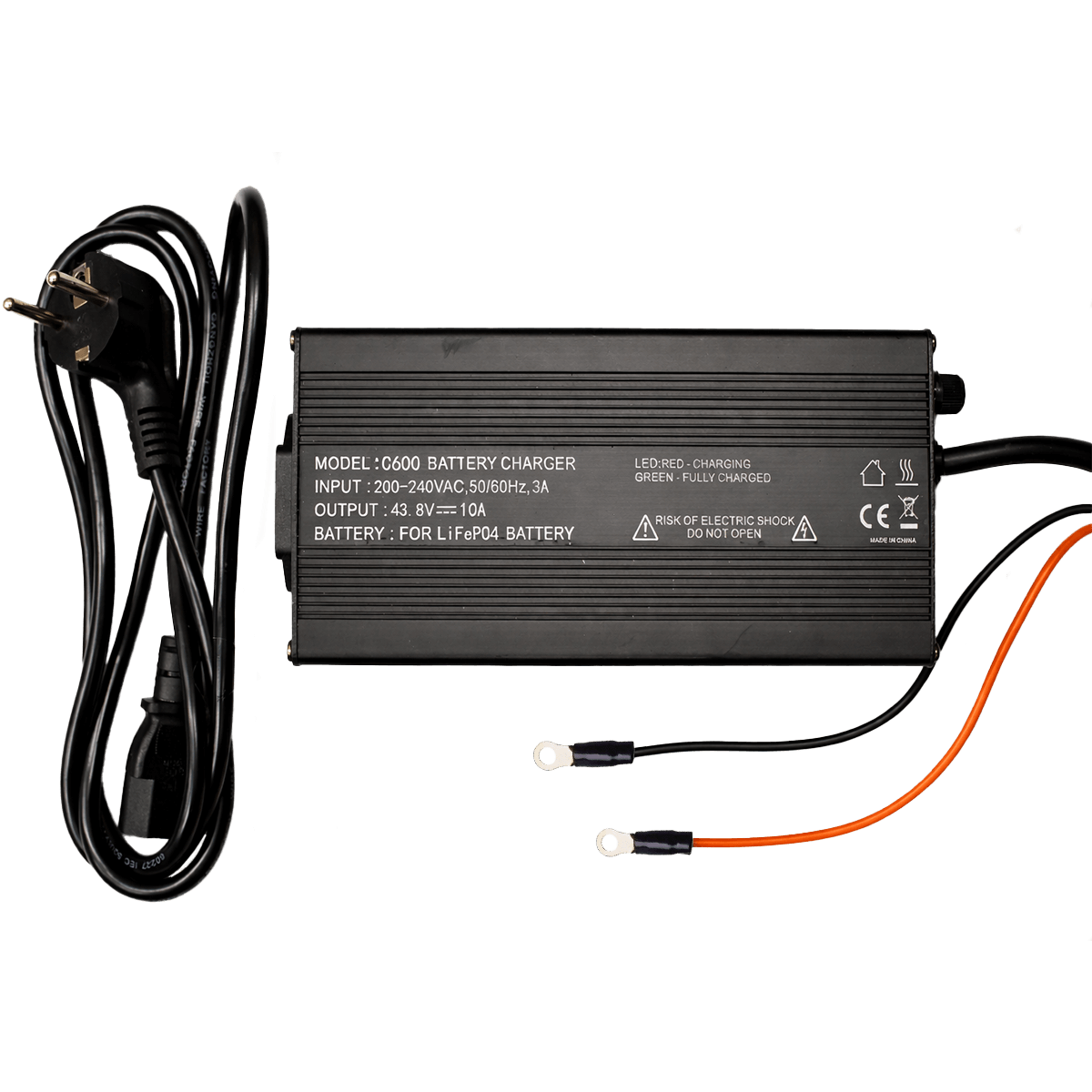 SH Lithium Chargeur lithium LifePo4 36V 10A cosses à œillet