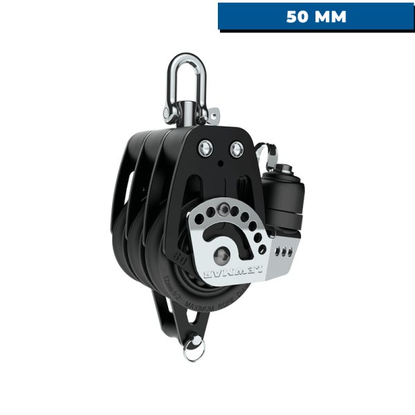 HTX Seilrolle mit Dreifach-Ring und Klampe - 50 mm - N°2 - comptoirnautique.com